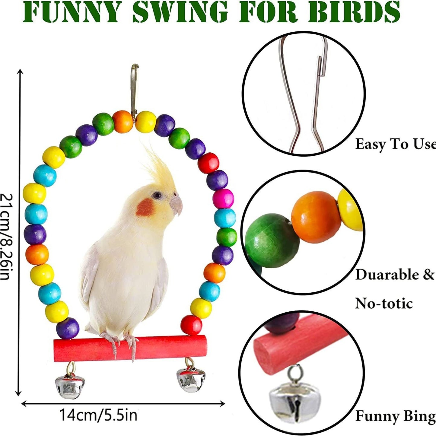 Jouets pour perroquets, accessoires pour Cage à oiseaux, 7 pièces