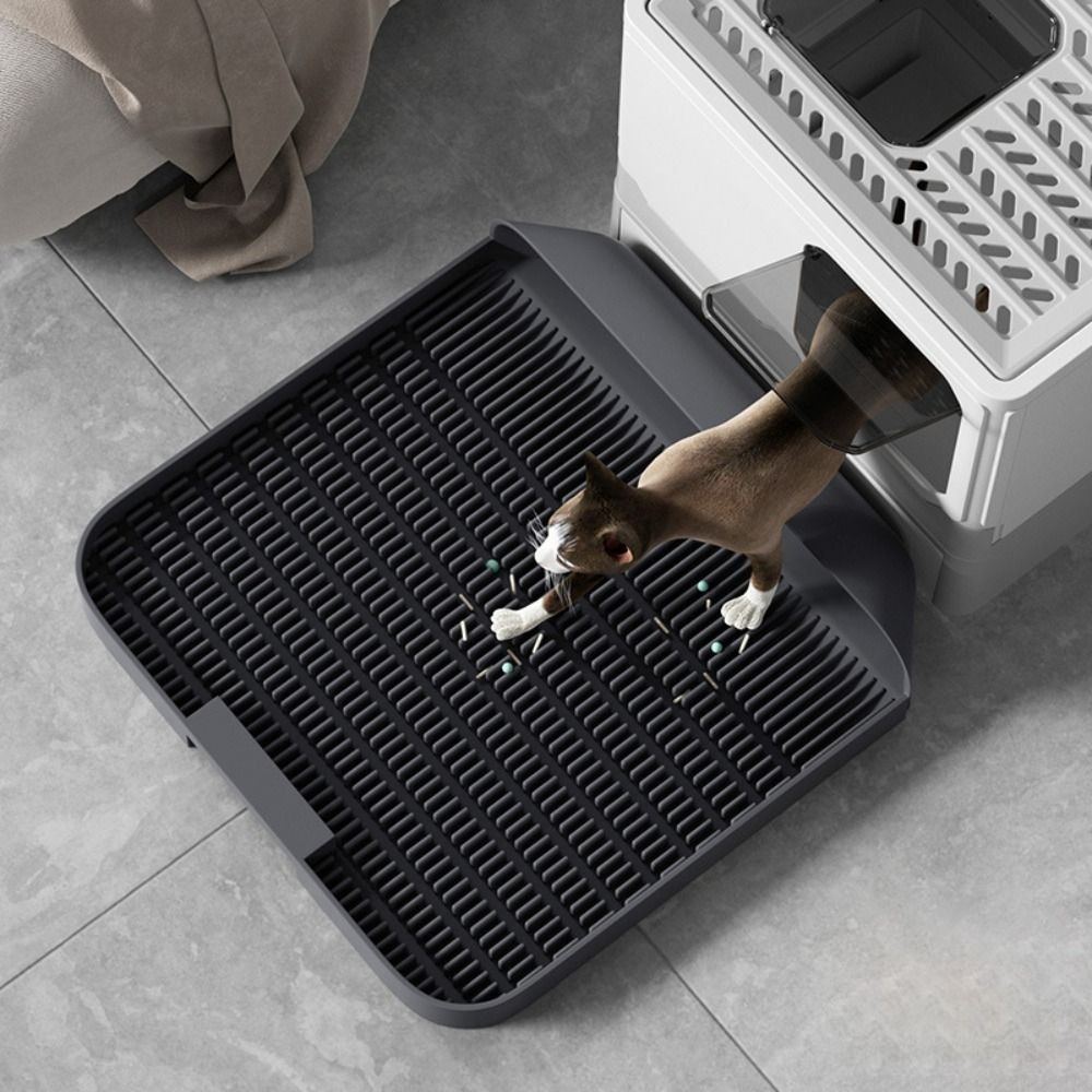 Large Cat Litter Pedal Easy To Clean Durable Non-slip Pet Litter Mat Slanted Mouth Design Foot Pad Cat Sand Pedal Pet Bedpans