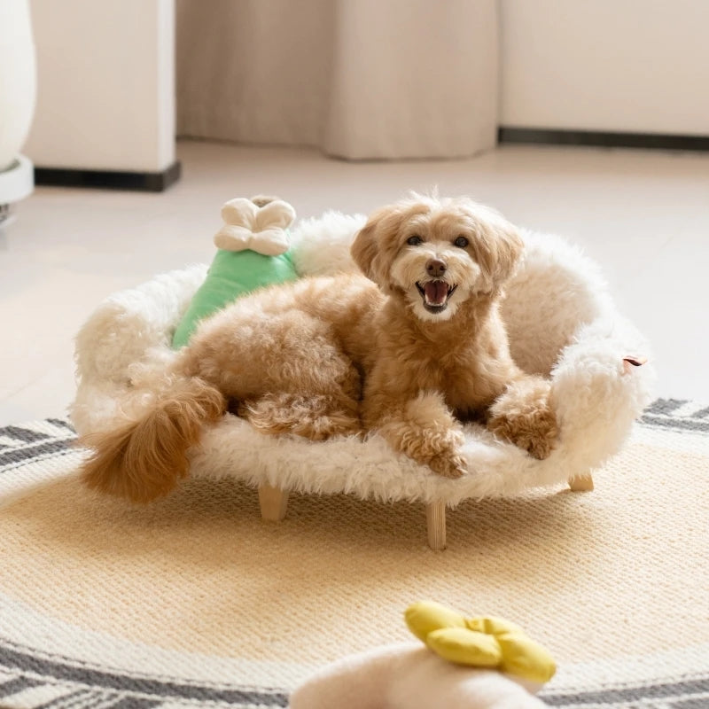 Cama de madera para mascotas, perrera, cama para perros y gatos, cama de lujo para gatos, cama de seguridad para mascotas, tamaño pequeño, perro mediano