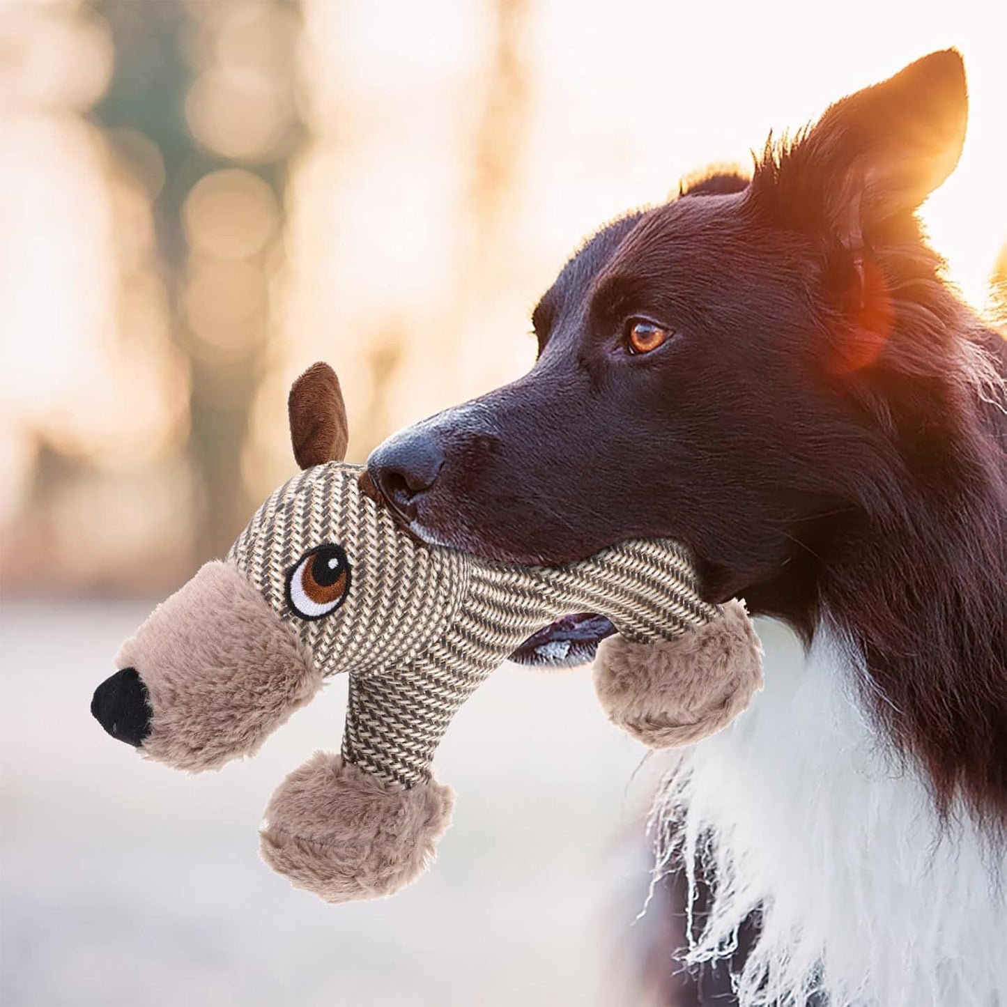 Juguetes chirriantes para perros grandes, peluche de perro, juguete interactivo para perros, juguete masticable de peluche para perros, juguetes estimulantes para mascotas con chirridos para perros medianos y grandes, cachorros