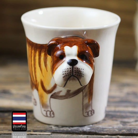 Tasse animale Tasse animale peinte à la main Tasse en céramique de bouledogue anglais