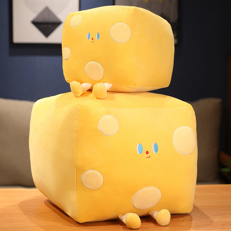 Oreiller en peluche en forme de cube de beurre et de fromage pour enfants