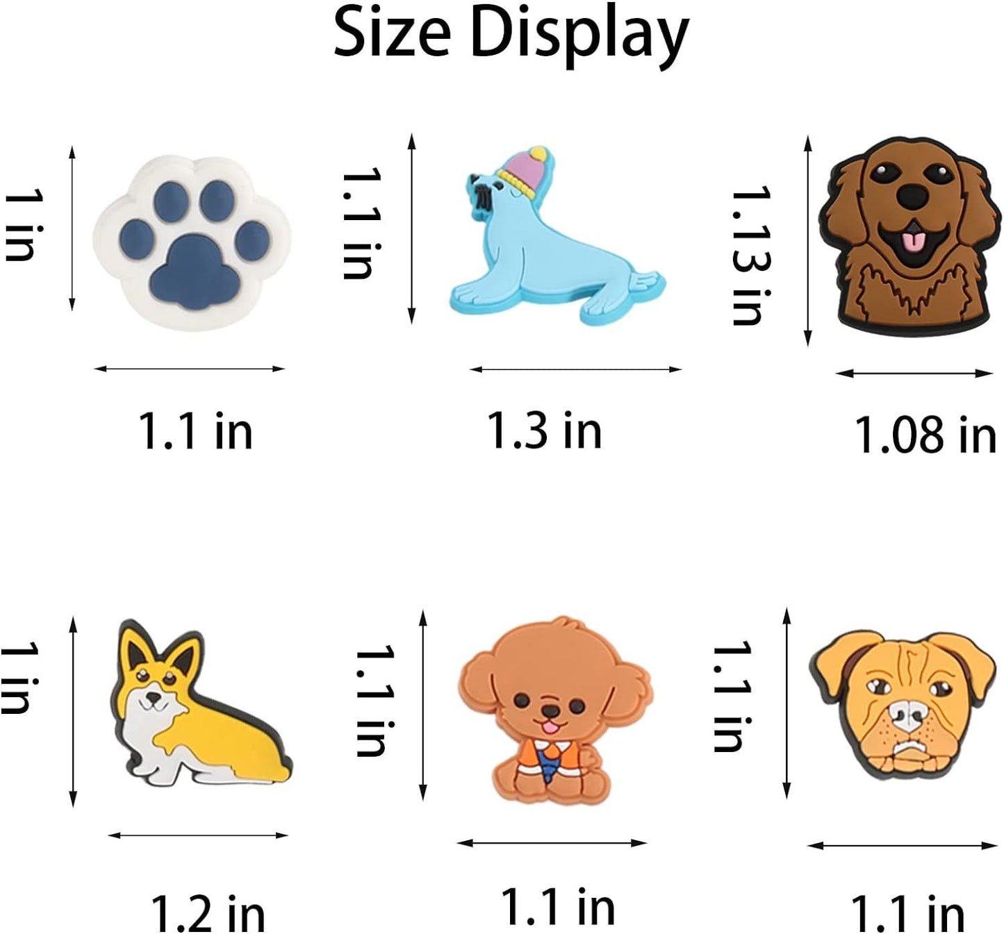 25 New Cartoon Animal Dog Series Hole Shoes, Flower Shoes, Buckle Accessories, Cute Garden Shoes Decoration