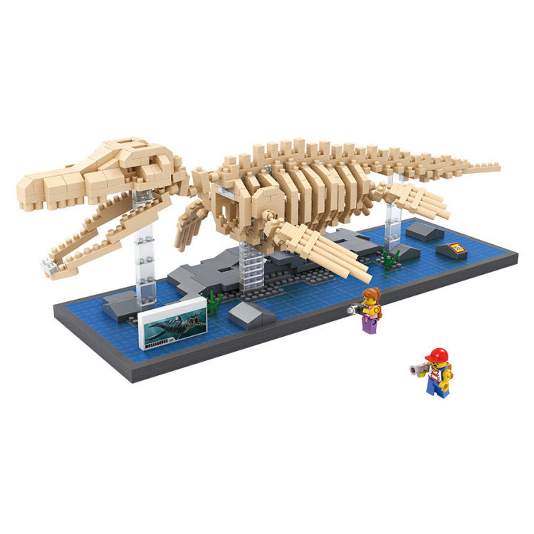 LOZ bloques de diamantes dinosaurio T Rex fósil cráneo Animal modelo juguetes Mini Nano bloques dinosaurio LOZ creador de ladrillos tiranosaurio 