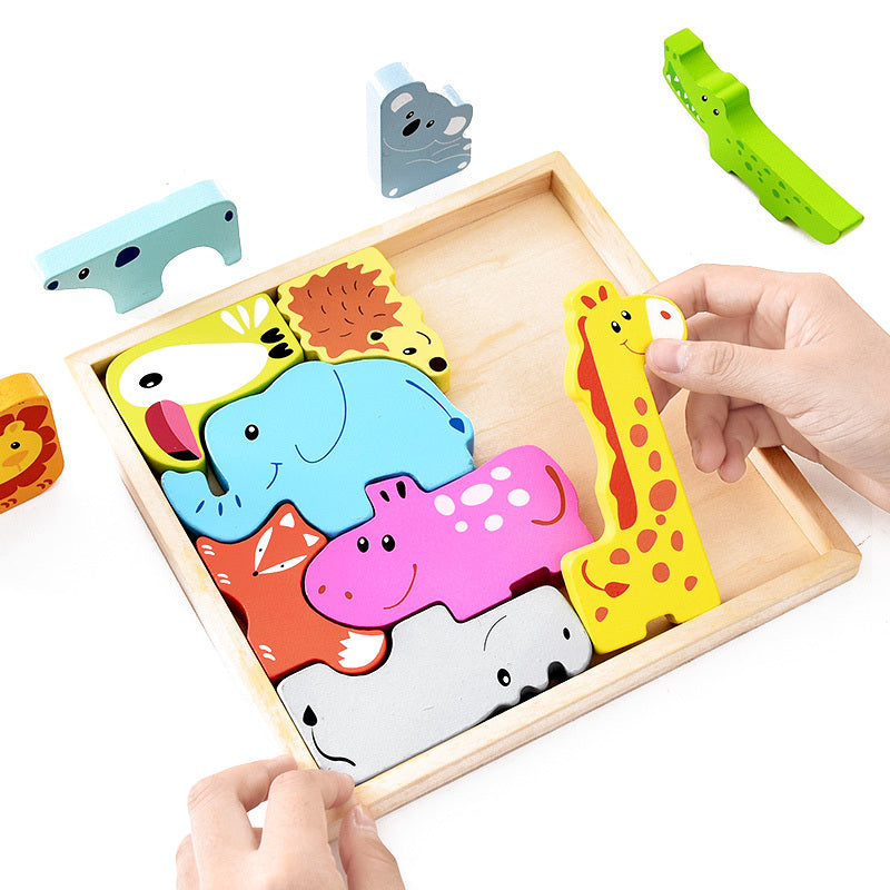 Jouet animal puzzle en bois