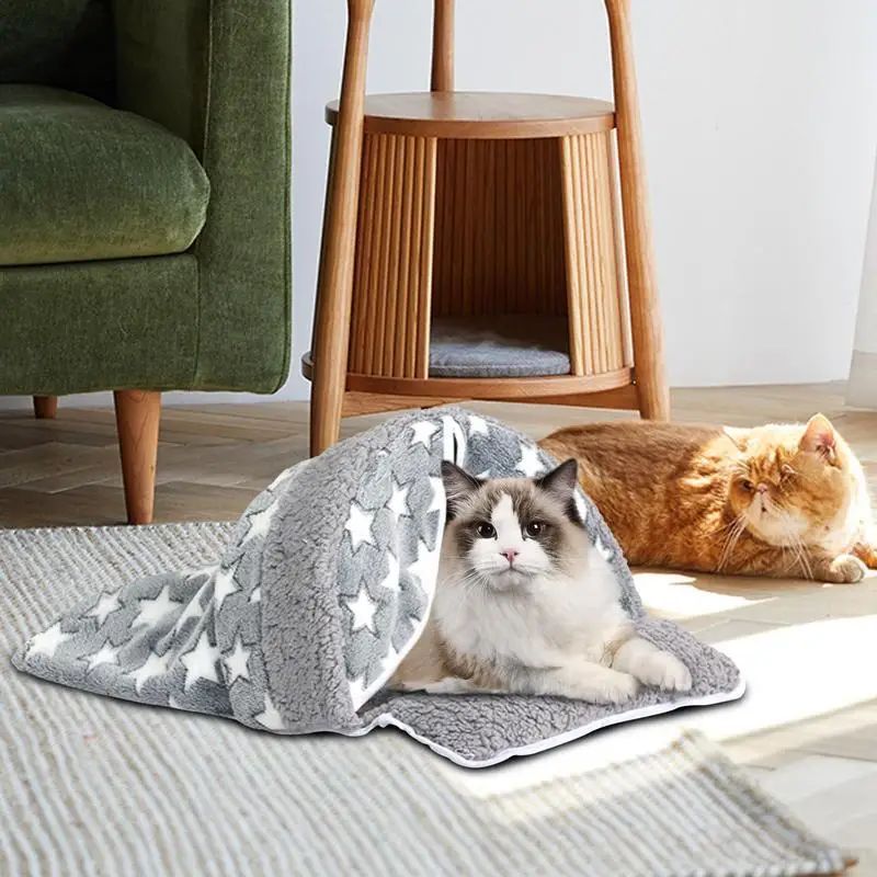 Cat Winter Sleeping Bag Cozy Arch-Shaped Burrowing Cat Bed Snuggle Sack  Washable Cat Tent Covered Cat Bed Enclosed For