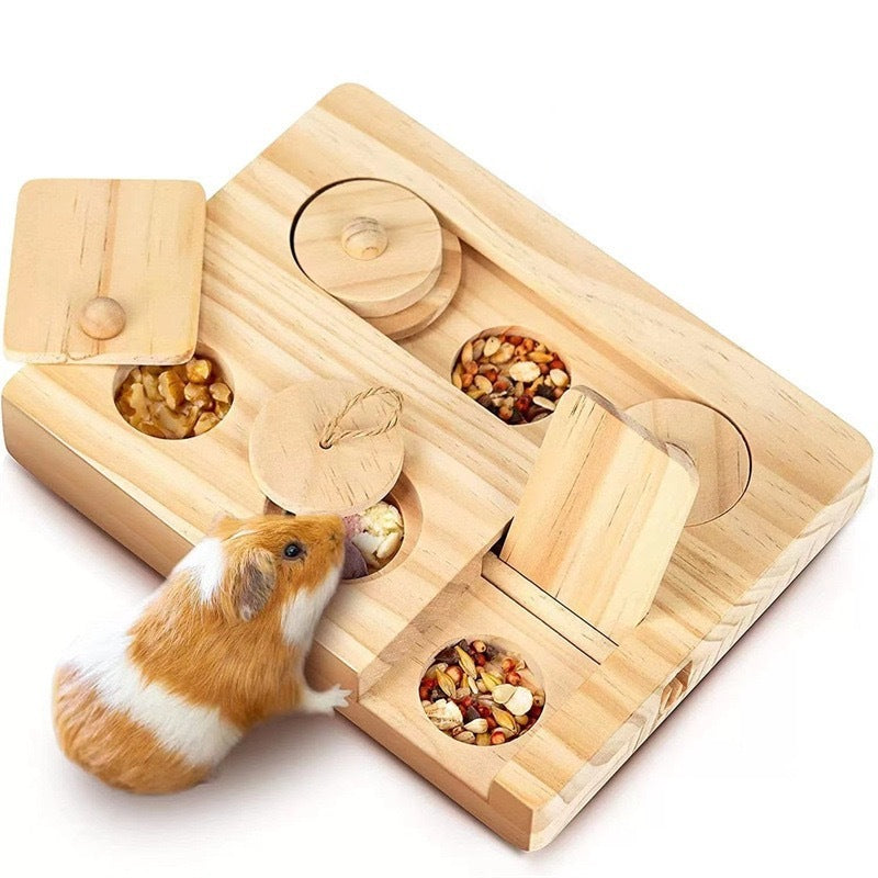 Mangeoire en bois pour hamsters Distributeur de collations pour la maison