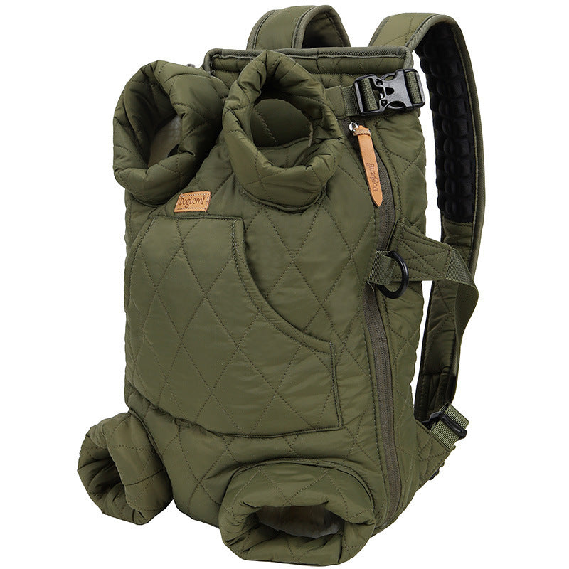 Winter Thickened Pet Outing Portable Strap Chest Backpack