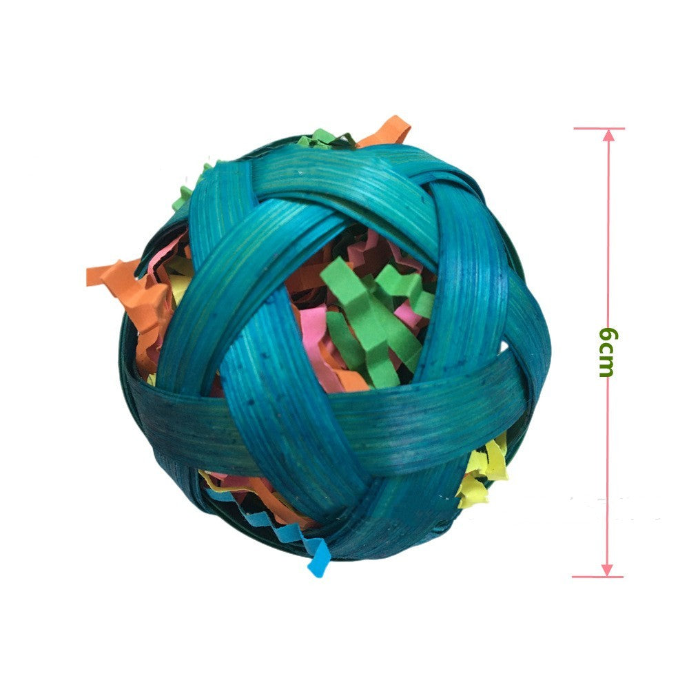 Juguete tejido de bambú natural para alimentación de bolas, juguete de forrajeo