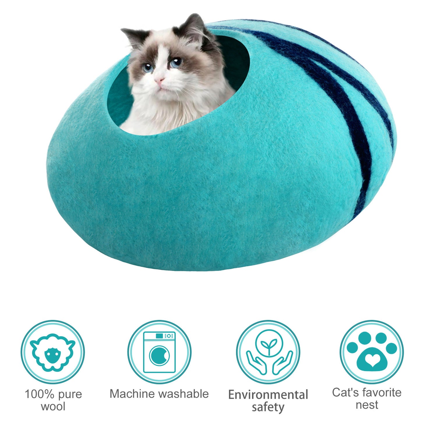 Casa para mascotas de moda con agujero para gato y huevo de lana cálida