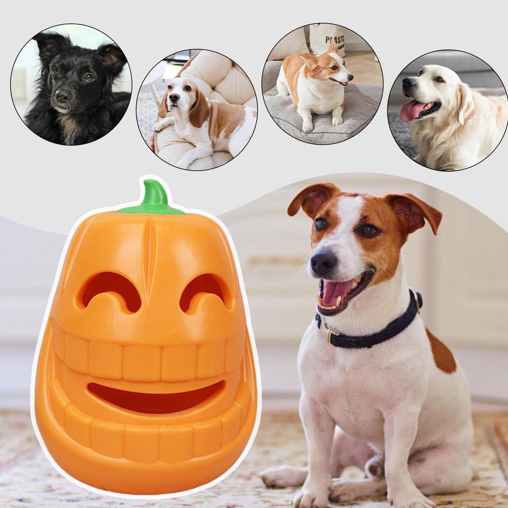 Juguetes masticables resistentes para perros Juguete masticable para perros para masticadores agresivos Juguete indestructible con forma de calabaza para perros Juguetes interactivos para perros Cachorros