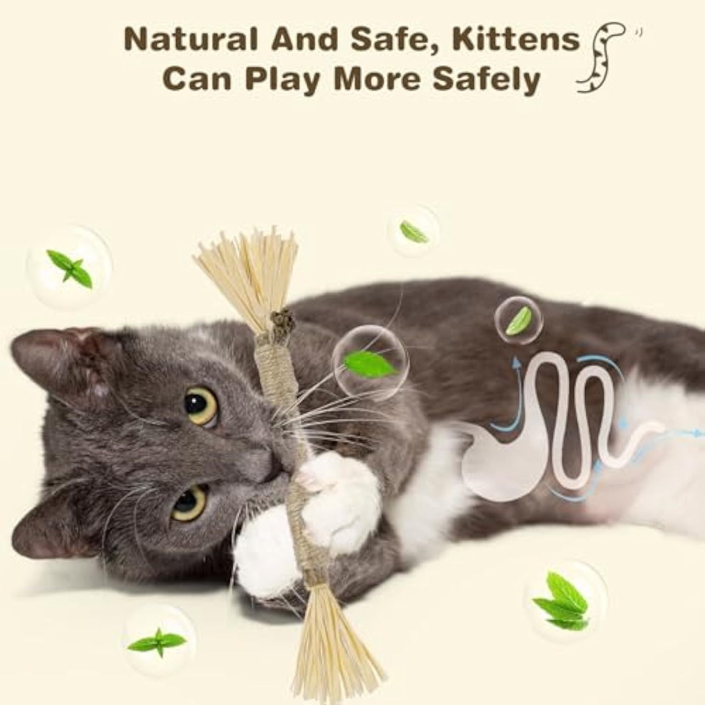 Paquete de 3 palitos Silvervine para gatos, juguete masticable para el cuidado dental, palitos masticables comestibles para gatos para limpiar los dientes, juguetes para gatos de interior