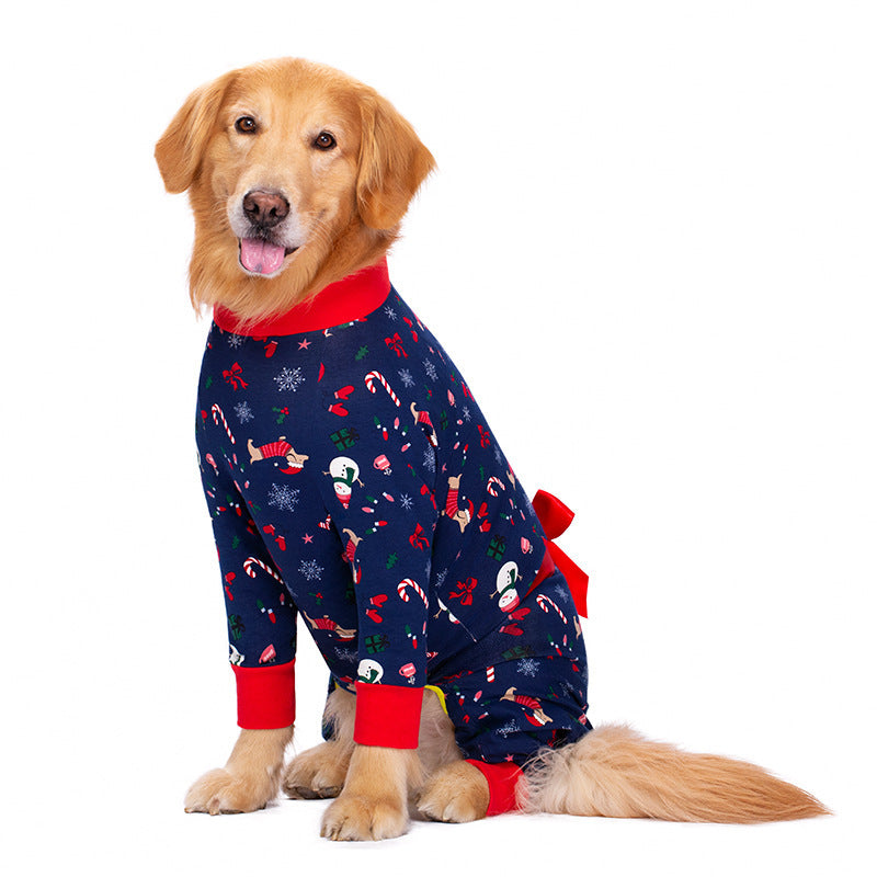 Anti-fur Pajamas Bow Decoration Big Dog Four-legged Pet Clothing