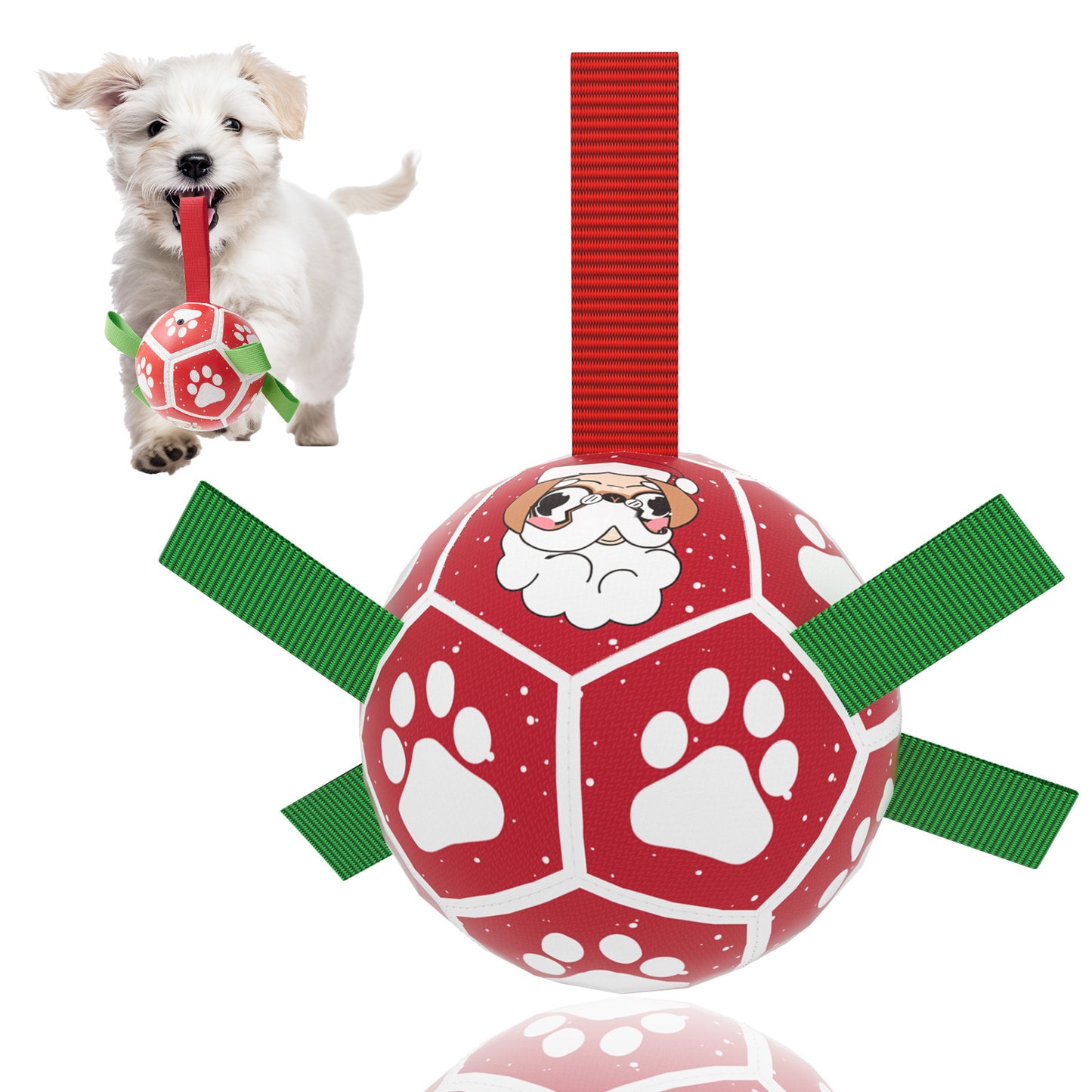 Juguetes interactivos para perros, balón de fútbol para perros con correas, fútbol para perros, pelotas para perros de tamaño pequeño, juguete acuático para interiores y exteriores, regalo para perros