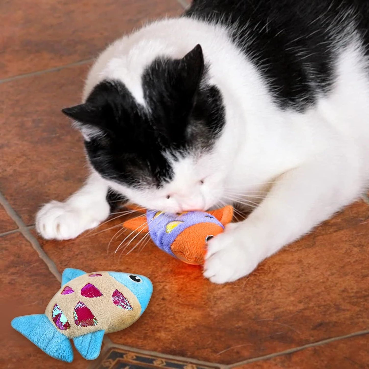 Cat Catnip Toys Small Cat Fish Toys With Crinkle Shine Ring Paper To Make Sound To Catch Your Cats Eyes And For Your Cats To Chew And Catch Interactive Cat Toys Indoor Cat