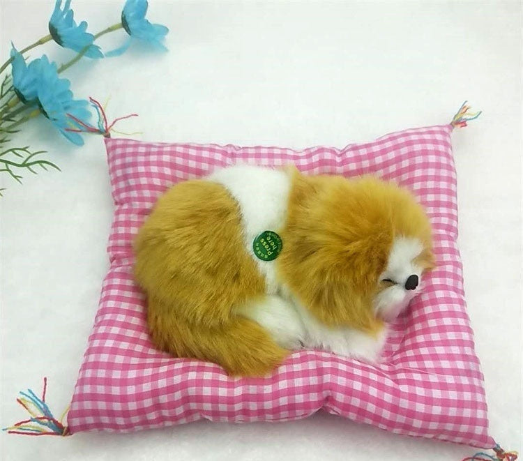 Car Artificial Dog Plaid Cloth Cushion Decoration Car Decoration