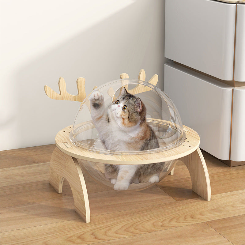 Nid pour chat Antlers Four Seasons Universal Pet Supplies Chanfer Space Capsule Lit pour chat en bois massif