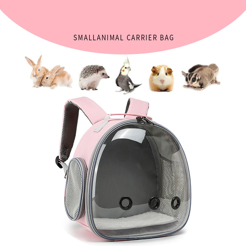 Pet Backpack Hamster Carrier Transparent Small Animal Carrier Guinea Pig Backpack Sugar Glider Ferret Pet Bag Rabbit Bunny Cage