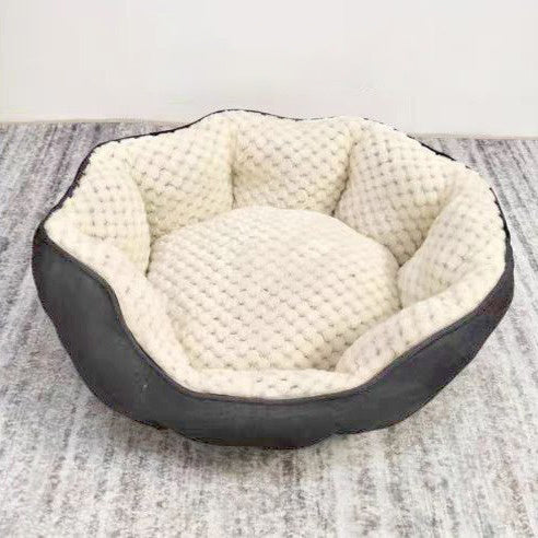 High Rest Nest For Cat Warm Bed For Small And Medium Pets With Dark Gray Shell Backrest For Autumn And Winter