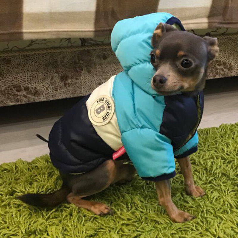 Chaqueta impermeable y cálida acolchada de algodón para mascotas