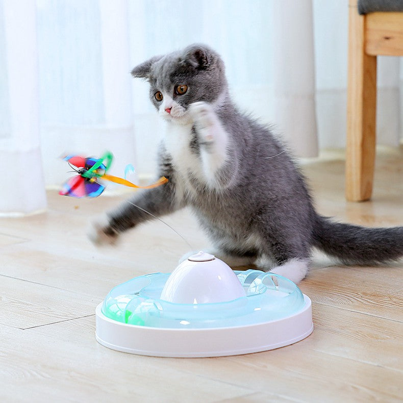 Jouet papillon drôle, bâton de chat, plateau tournant pour chat