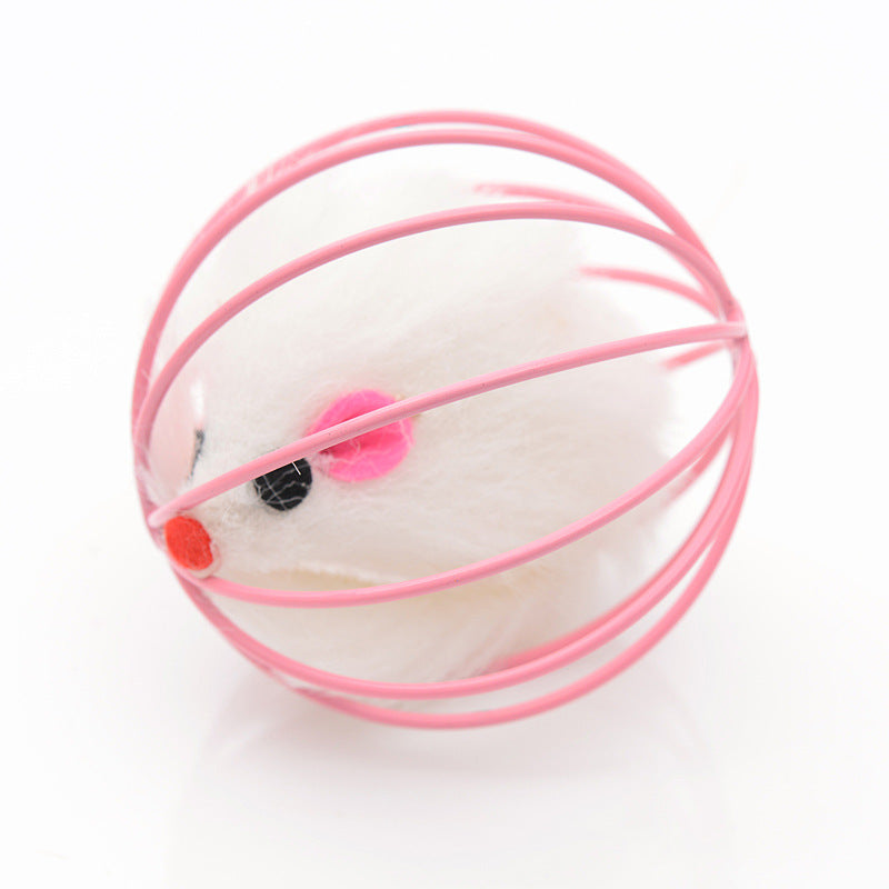 Wire cage mouse cat toy