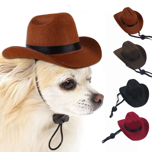 Chapeau de cowboy pour chien et chat - Couvre-chef amusant - Casquettes réglables pour chien - Accessoires de performance pour photo - Accessoires de cosplay