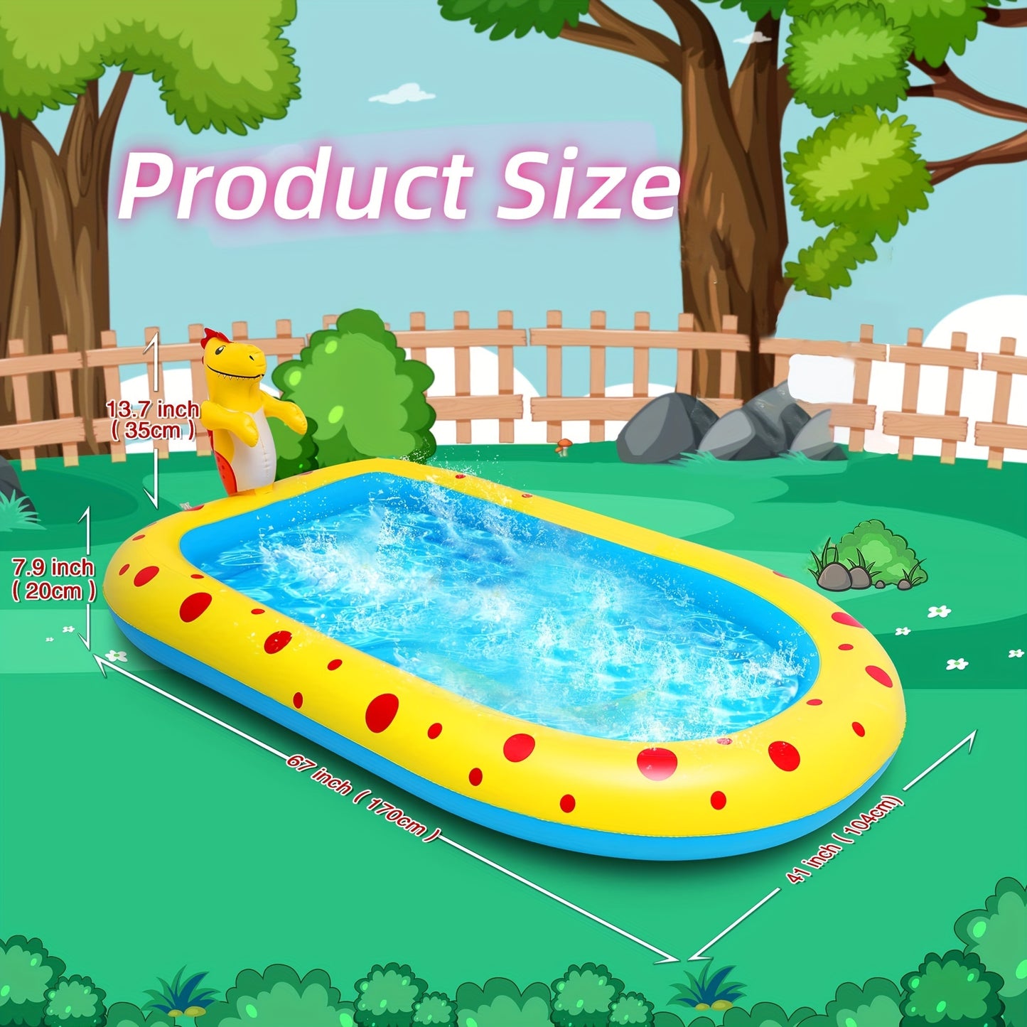 Piscina con rociador de agua de dinosaurio para niños, tapete de juego para mascotas, juguete de juego de agua, piscina de tiburones