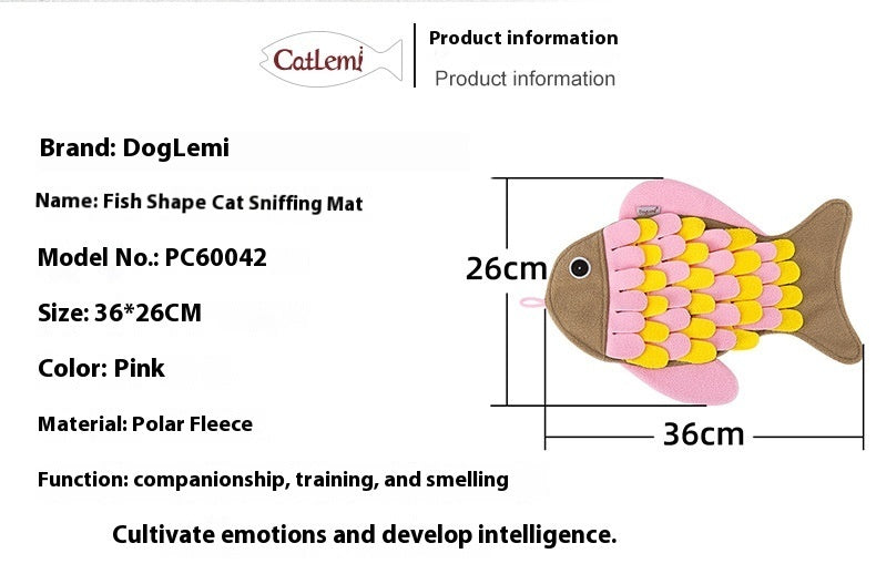 Juguete de entrenamiento para gatos con forma de pez y manta con olor