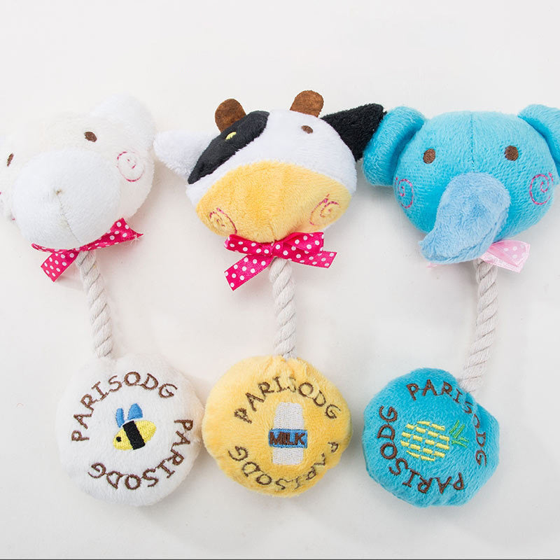 Animaux Fournitures pour animaux de compagnie Jouet vocal pour chien Jouets en peluche Vache Grenouille Jouet en corde pour animaux Résistant aux morsures Jouets pour animaux de compagnie Outil molaire pour animaux de compagnie