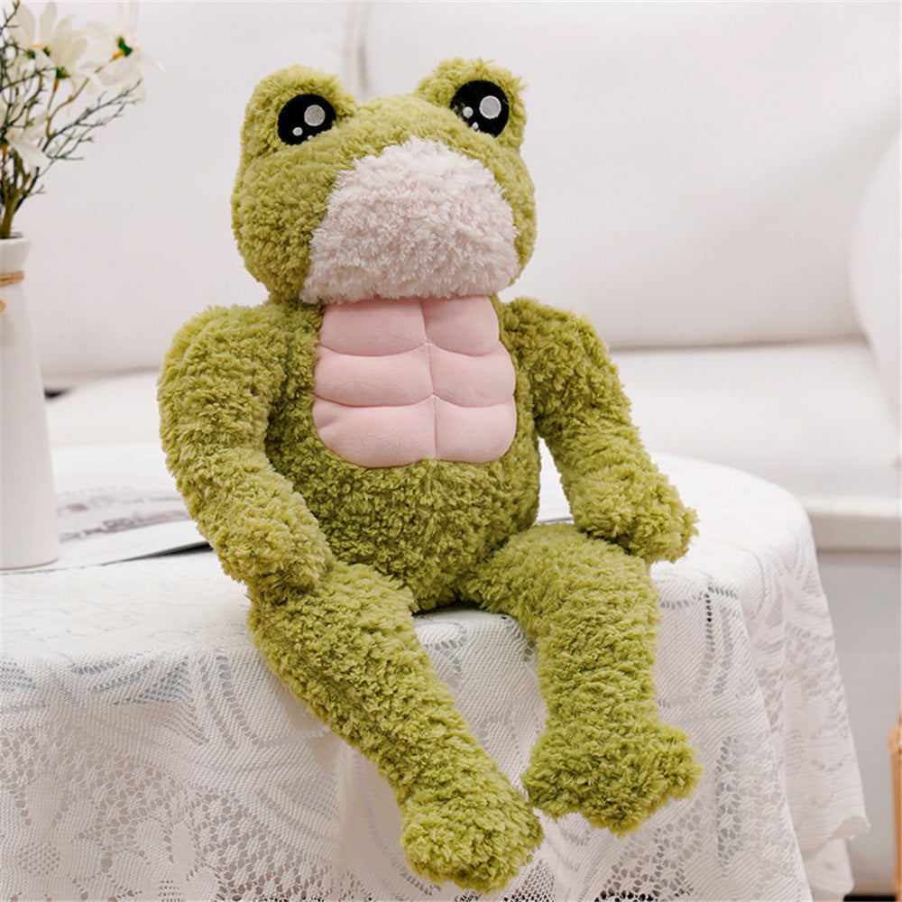 Cute Funny Muscle Frog Doll Plush Toys Inspirational Fitness Ugly And Cute Abdominal Muscle Doll