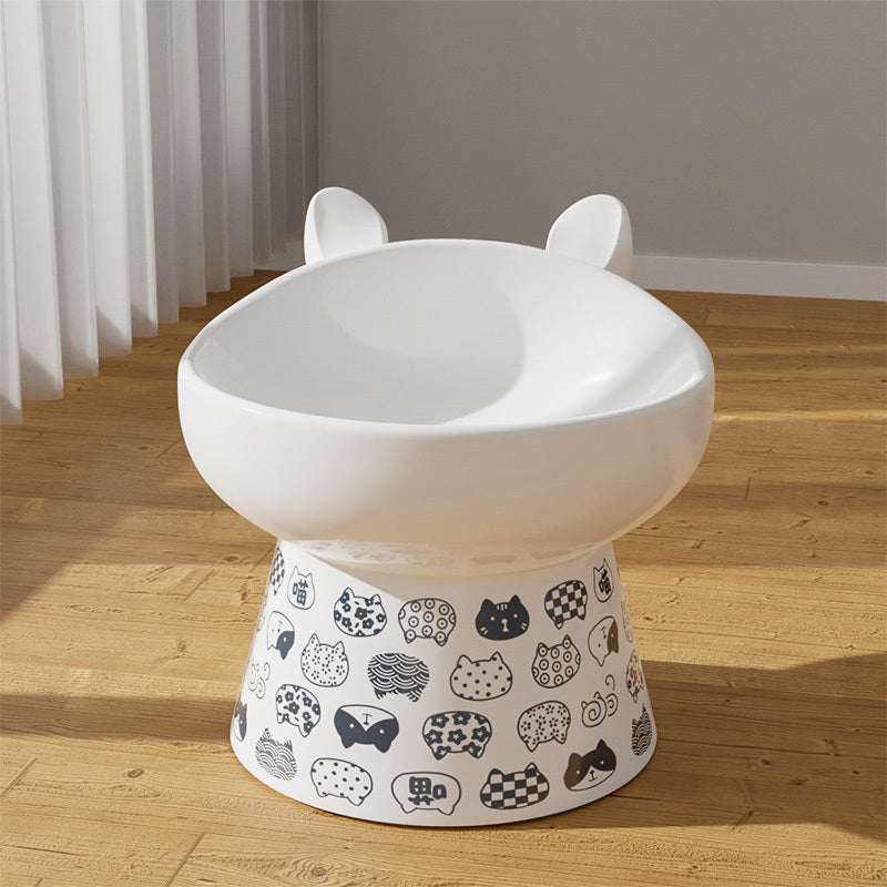 Anti-overturning High Foot Double Bowl Pet Supplies