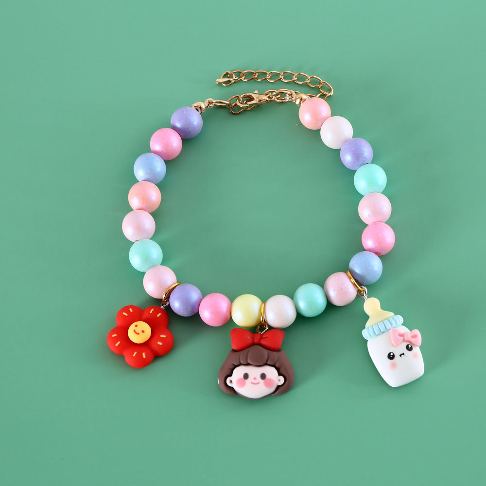 Cat Dog Colorful Pearl Dream Moon Headdress Meteor Rabbit Collar Birthday Shooting Accessories Necklace Bracelet