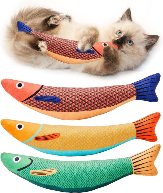 Juguetes para gatos con forma de pez saurio, hierba gatera, juguetes con sonido arrugado, suaves y duraderos, juguetes interactivos para gatos que hacen patadas en interiores, para hacer ejercicio con gatitos de todas las razas