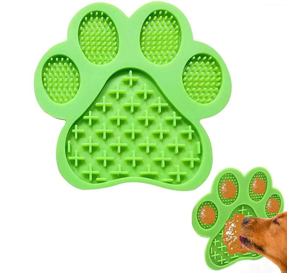 Tapis à lécher pour chien contre l'anxiété, gamelles pour chien à alimentation lente au beurre de cacahuète, tapis à lécher pour chien avec forte aspiration au mur pour le bain, le toilettage et le dressage des animaux de compagnie