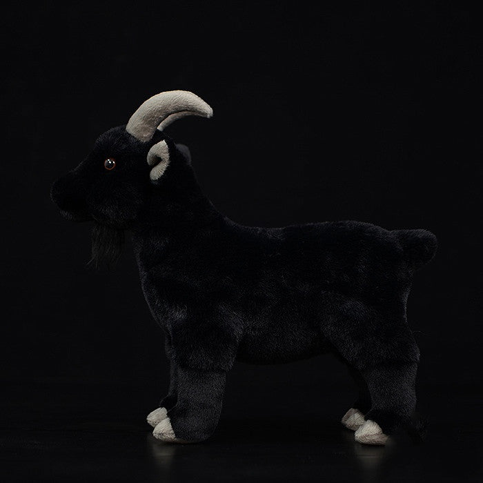 Fashionable Simple Black Goat Shaped Plush Toy