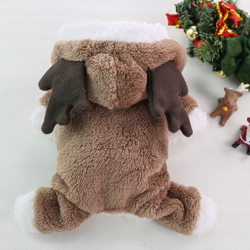 Autumn And Winter Christmas Four Legs Thick Fleece Warm Dog Coat