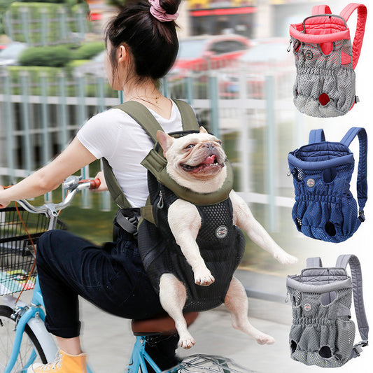 Mochila transportadora para mascotas, bolsos de hombro transpirables de malla para viajes al aire libre