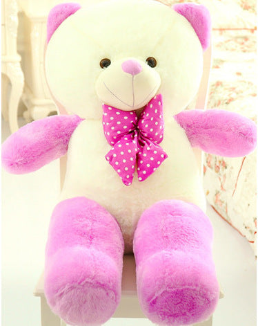 Two-tone Candy Color Bow Tie Teddy Bear Plush Toy