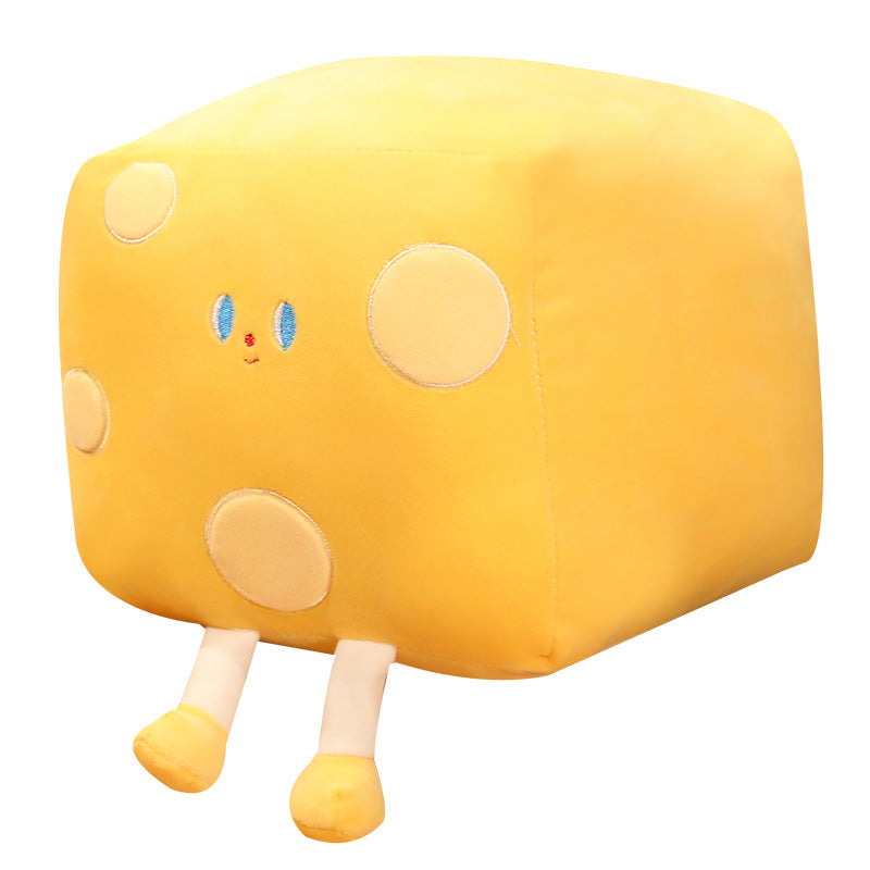 Oreiller en peluche en forme de cube de beurre et de fromage pour enfants