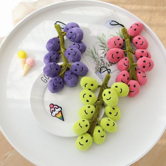 Cute String Of Grapes Plush Toy Doll Pendant