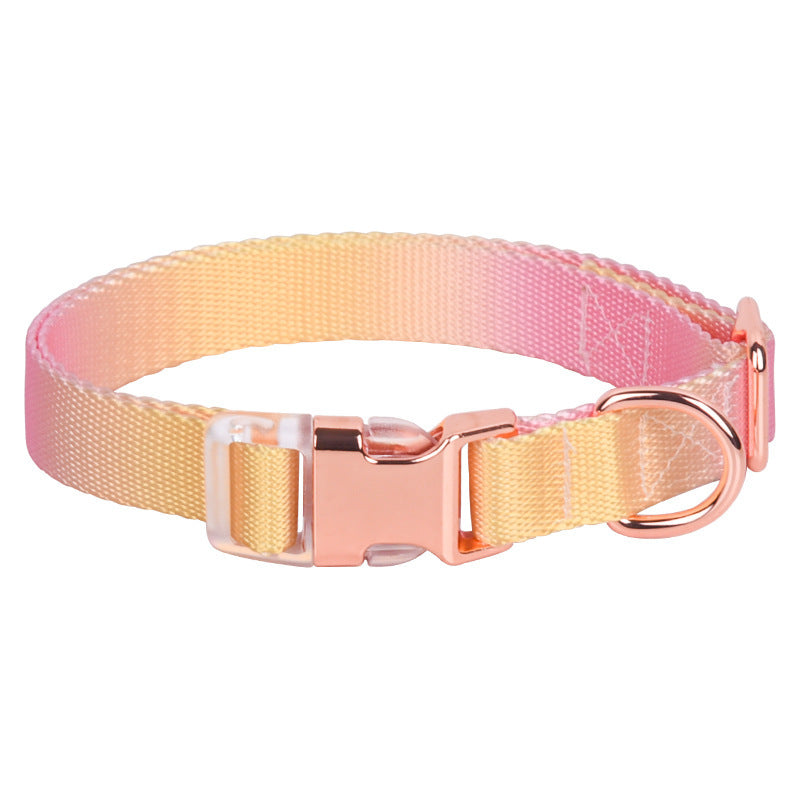 Nylon Dog Collar Adjustable Cat Small Dog Collars Gradient Pet Necklace Fashion Collars Accessories For Small Medium Large Dogs