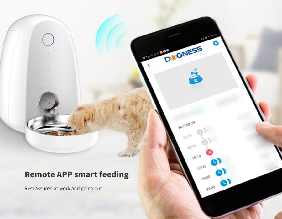 Dispensador automático de alimentos con aplicación inteligente WiFi de 2L para perros pequeños y gatos