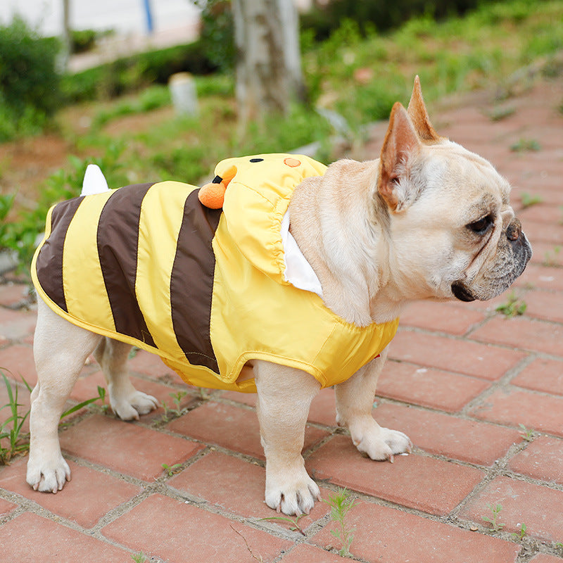 Ropa impermeable para mascotas de abejas.