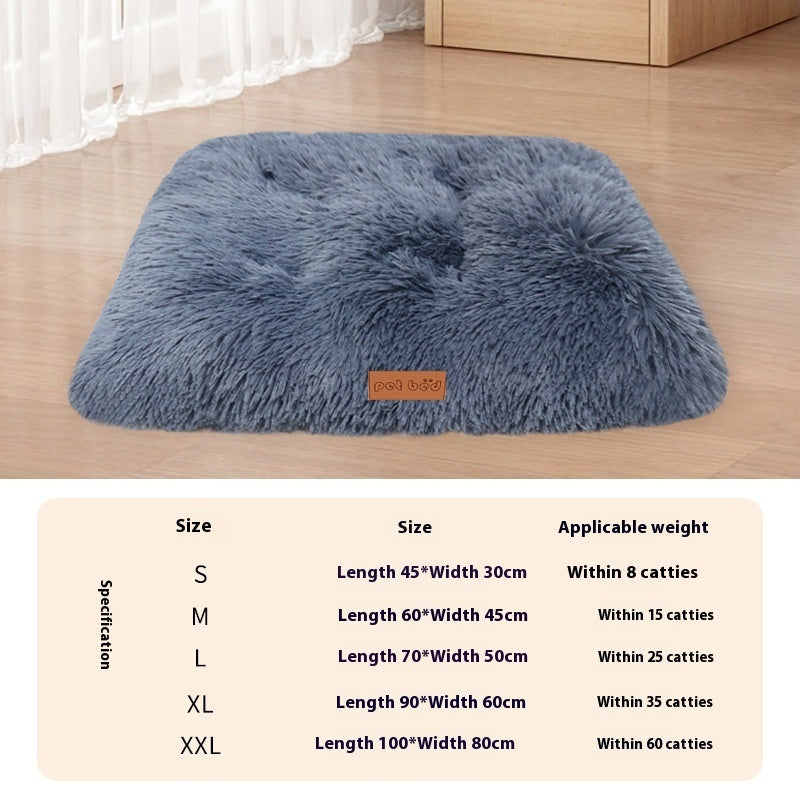 Autumn And Winter Thick Warm Pet Cushion Mat Cat Kennel Breathable Comfortable Plush Mattress Special