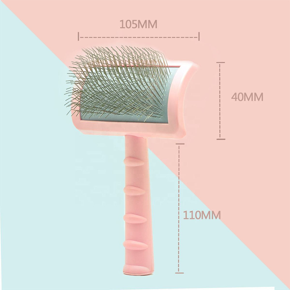 C-shaped Thick Back Hair Self Cleaning Curved Needle Comb Goldpets PS1140 Pet Hair Beauty Brushing Long Needle Comb