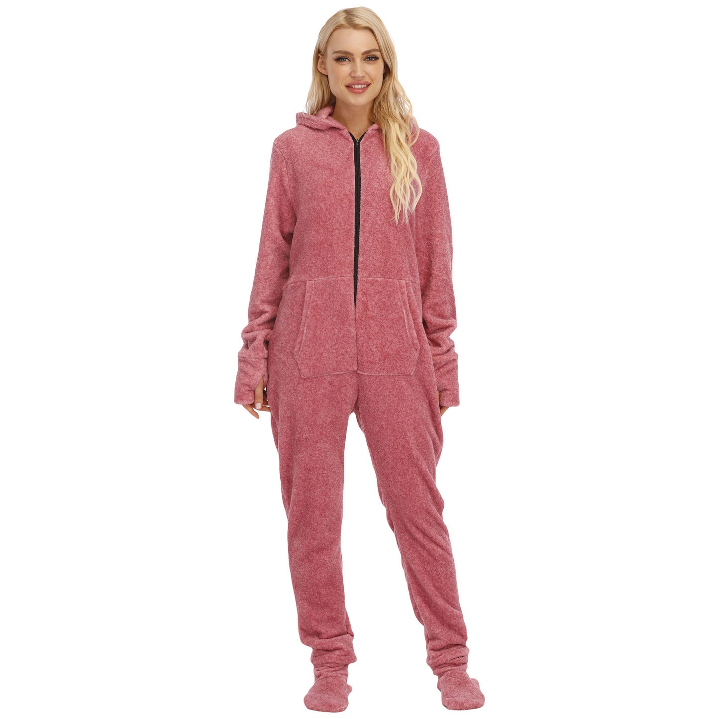 Animal Print One-piece With Foot Cover Pajamas And Home Wear