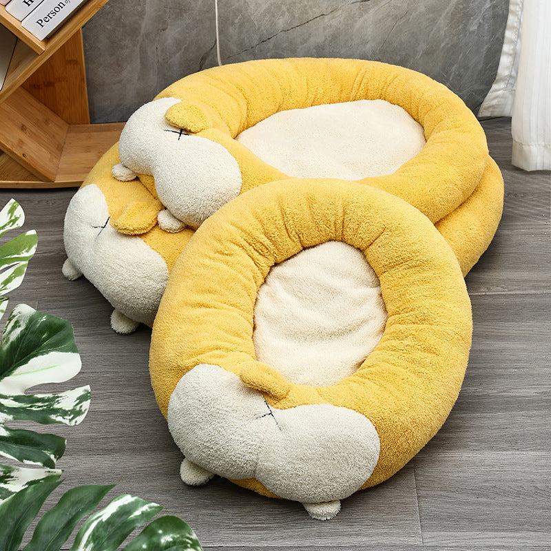 Cama con forma de Corgi para perros y gatos, caseta suave para mascotas, bonito nido para gatos, canasta para perros, sofá, tapete para dormir para cachorros, accesorios para mascotas