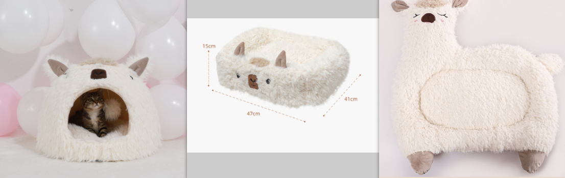 Lit pour animaux de compagnie en alpaga, lit chaud pour chat et chien en peluche