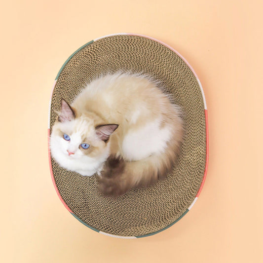 Oval Corrugated Cat Scratch Board Grinding Claw Toy